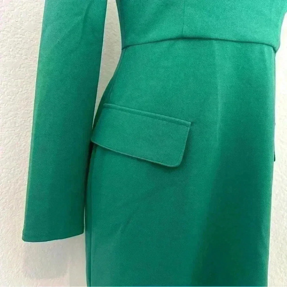 Donna Morgan Women’s Long Sleeve Sheath Dress with Flap Pockets at Side Hips - Picture 9 of 15